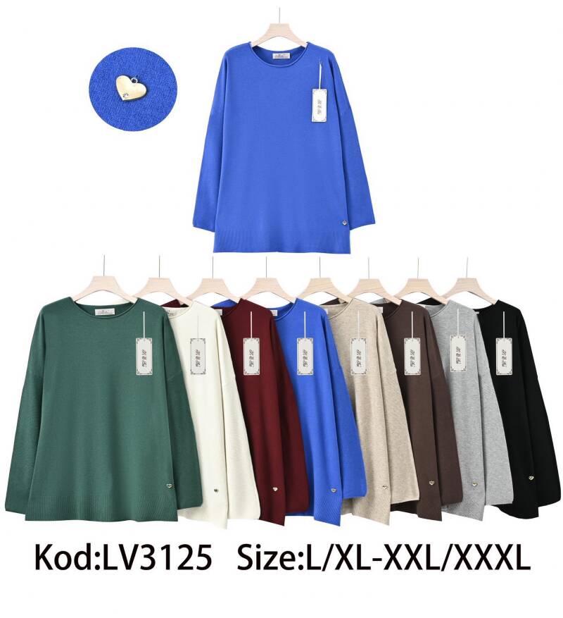 Swetry damskie Roz L-3XL. Mix kolor. Paczka 8 szt